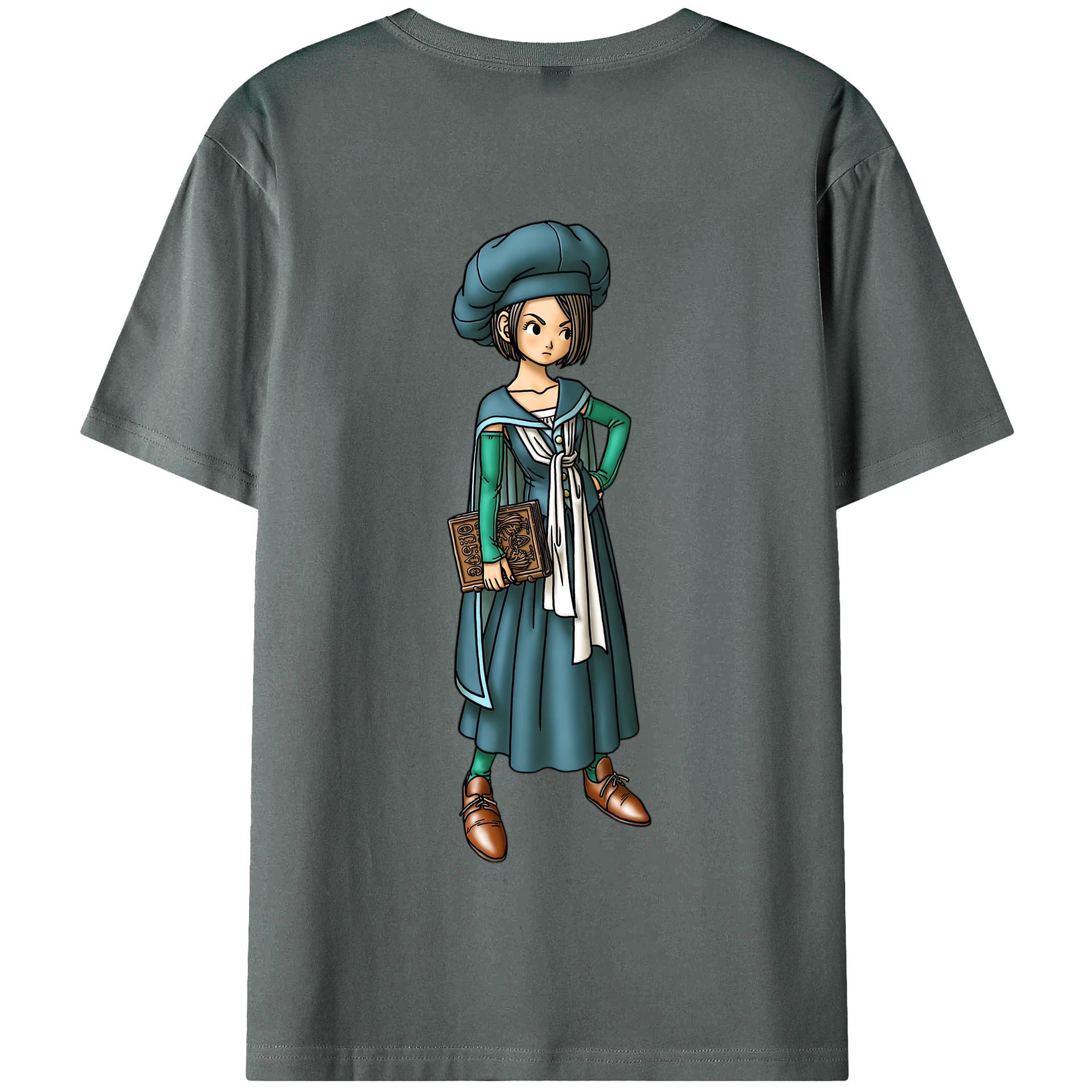 （画像用） ドラゴンクエスト Doragon Kuesuto Dragon Quest 綿100％半袖Tシャツ（背面プリント）